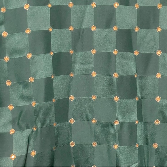 Vintage Mureli silk bomber jacket in green with gold details. - Picture 11 of 14